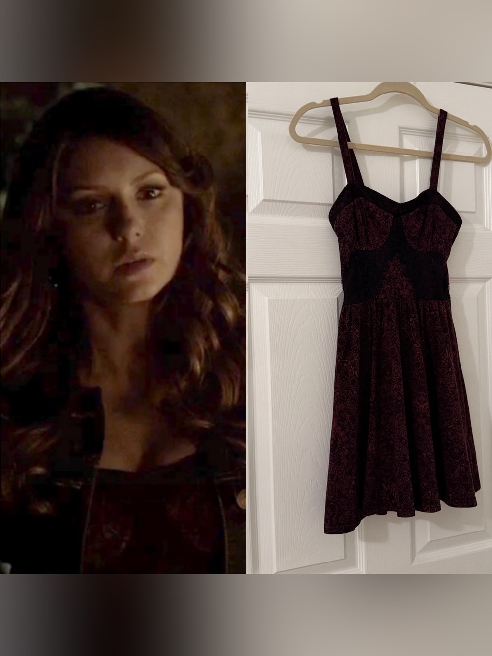 Elena Gilbert TVD Topshop Floral Eyelash Trim Dress